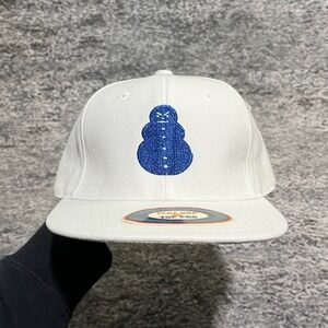 NWT Vintage 2000s Jeezy Snowman Hat Fitted Mens 7 5/8 White Embroidered Hip-Hop